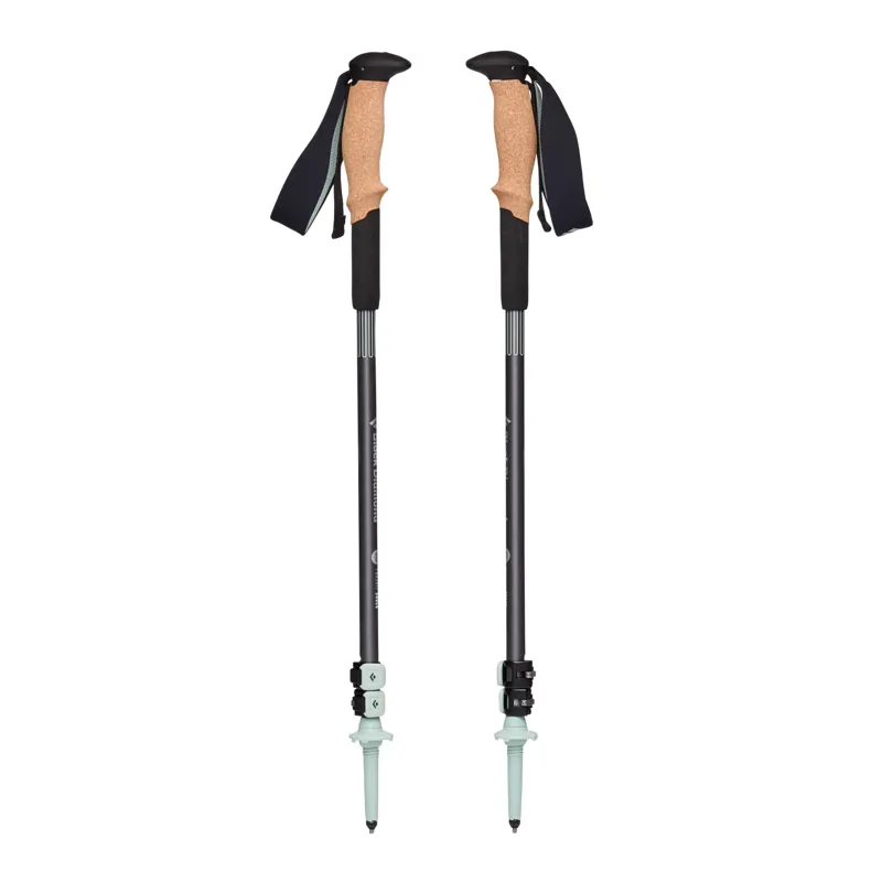 Black Diamond Pursuit Shock Trekking Poles Steel Grey/Foam Green